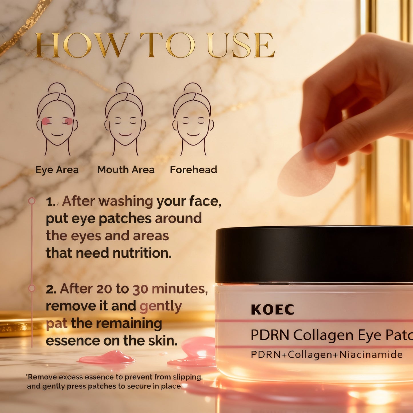 PDRN Collagen Niacinamide Nourishing Eye Mask - 60pcs